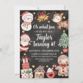 Waterverf kerstuitnodiging op zondag kaart (Voorkant)