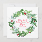 Waterverf Kerstvakantie FOTO Krans Vrede Feestdagenkaart (Achterkant)