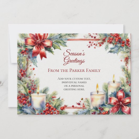 Waterverf kerstvakantie Kaart (Voorkant)