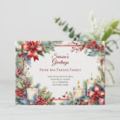  Waterverf kerstvakantie Kaart (Staand voorkant)