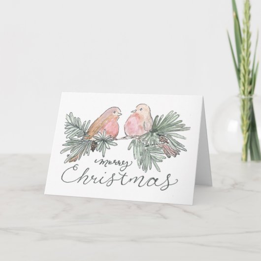 Waterverf kerstvakantie Kaart (Voorkant)