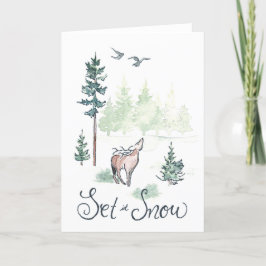 Waterverf kerstvakantie Kaart