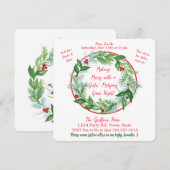 Waterverf Kerstvakantie Krans MAHJONG Kaart (Voorkant / Achterkant)