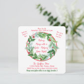 Waterverf Kerstvakantie Krans MAHJONG Kaart (Staand voorkant)