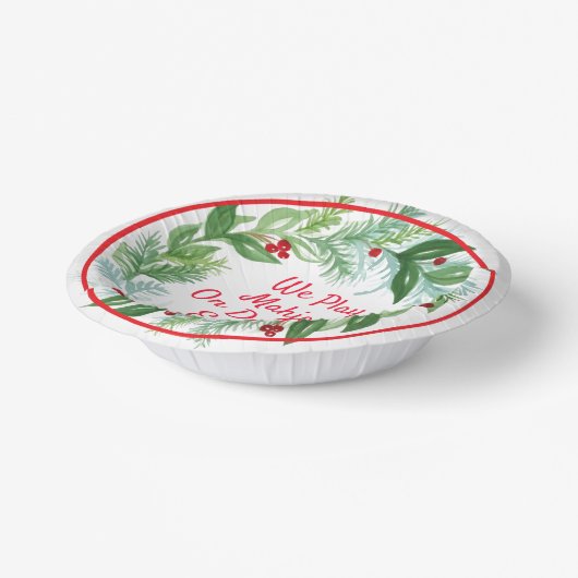 Waterverf Kerstvakantie Krans MAHJONG Papieren Kommen (Gebogen)