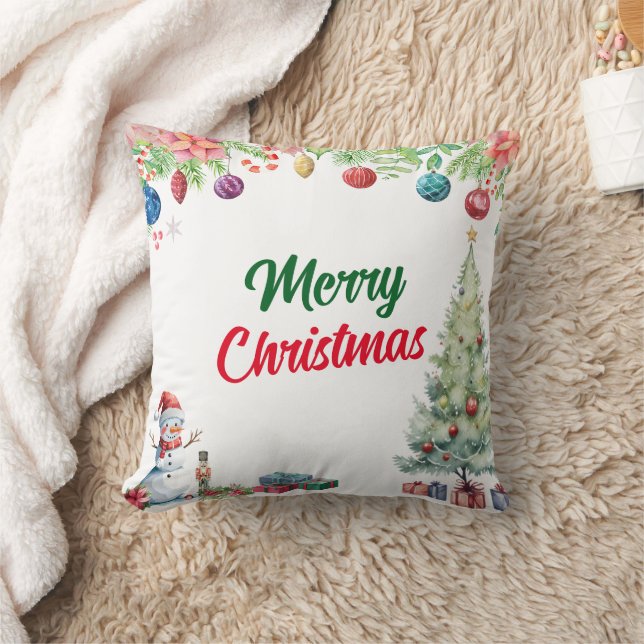 Waterverf Kerstvakantie  Kussen (Deken)