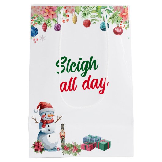 Waterverf Kerstvakantie  Medium Cadeauzakje (Achterkant)