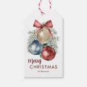 Waterverf kerstvakantie Ornamenten Cadeaulabel (Voorkant)