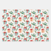 Waterverf kerstvakantie thema inpakpapier vel (Voorkant 2)