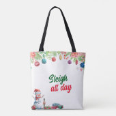 Waterverf Kerstvakantie Tote Bag (Achterkant)