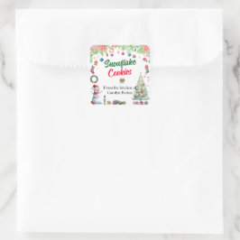 Waterverf Kerstvakantie vanuit de Keuken Vierkante Sticker