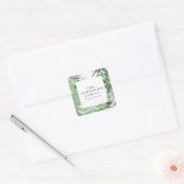 Waterverf kerstvakantie vierkante sticker (Envelop)