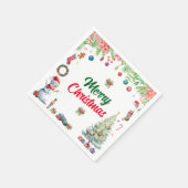 Waterverf Kerstvakantiefeest Servet (Hoek)