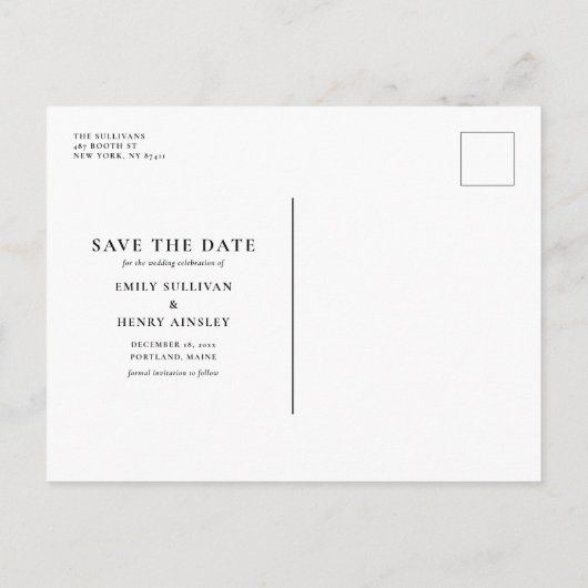 Waterverf kerstval Foto Save the Date Aankondigingskaart (Achterkant)