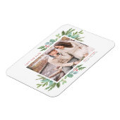 Waterverf kerstval Foto Save the Date Magneet (Linkerzijde)