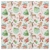 Waterverf kerstverbinding stof (Swatch)