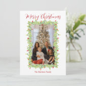 Waterverf Kerstverlichting Garland Feestdagenkaart (Staand voorkant)