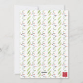 Waterverf Kerstverlichting Garland Feestdagenkaart (Achterkant)