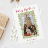 Waterverf Kerstverlichting Garland Feestdagenkaart