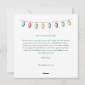 Waterverf kerstverlichting Schattigee familiefoto Feestdagenkaart (Achterkant)