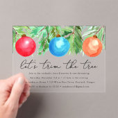 Waterverf kerstversiering boom trimmen partij acryl uitnodigingen (Insitu (Draagbaar))