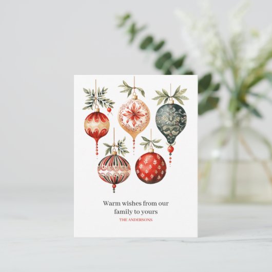  Waterverf kerstversiering Briefkaart (Staand voorkant)