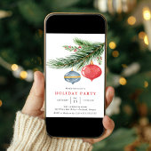 Waterverf Kerstversiering Dennenfeest Kaart