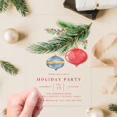 Waterverf kerstversiering dennenvakantie feest acryl uitnodigingen