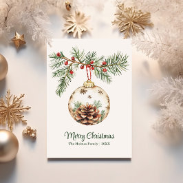  Waterverf kerstversiering Feestdagenkaart