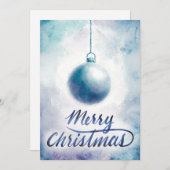 Waterverf kerstversiering feestdagenkaart (Voorkant / Achterkant)