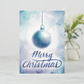 Waterverf kerstversiering feestdagenkaart (Staand voorkant)