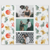 Waterverf kerstversiering Fotocollage Cadeaupapier (Vlak)