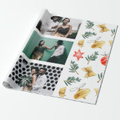 Waterverf kerstversiering Fotocollage Cadeaupapier (Uitgerold)