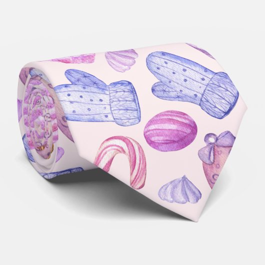 Waterverf kerstversiering, snoepriet stropdas (Opgerold)