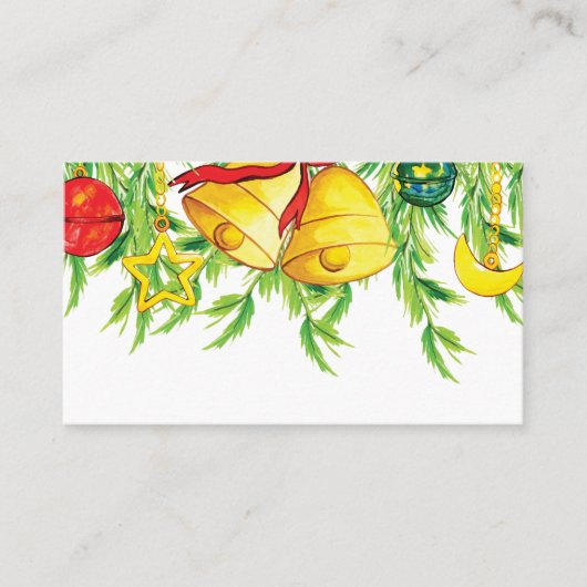 Waterverf kerstversiering | Vakantie Plaatskaartje (Voorkant)