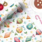 Waterverf kerstversiering vakantiepatroon cadeaupapier