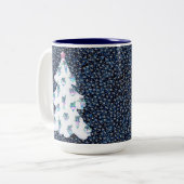 Waterverf kerstversieringen op White Tree Dark Tweekleurige Koffiemok (Voorkant links)