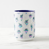 Waterverf kerstversieringen op wit mok (Midden)