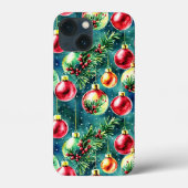 Waterverf kerstversieringen, rood en Blauwgroen gr Case-Mate iPhone Case (Achterkant)