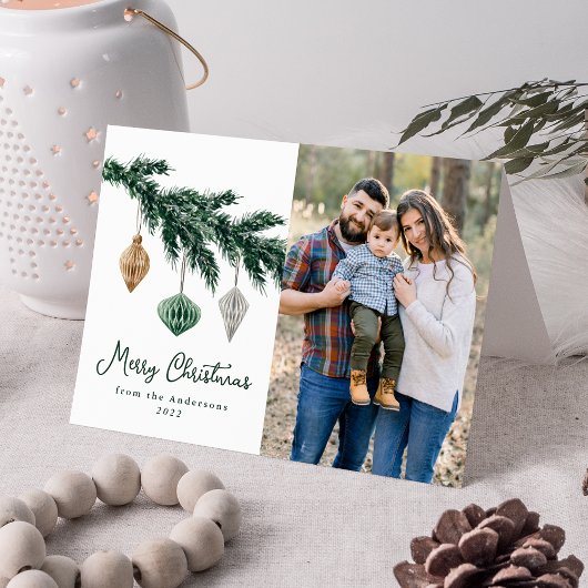 Waterverf kerstversieringsfoto feestdagen kaart
