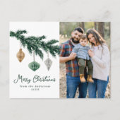 Waterverf kerstversieringsfoto feestdagenkaart (Voorkant)