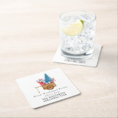  WATERVERF KERSTWAGEN PERSONALISEREN KARTONNEN ONDERZETTERS (Insitu)