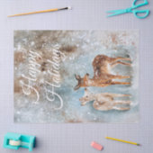 Waterverf kerstwinter deer tissuepapier (Craft)