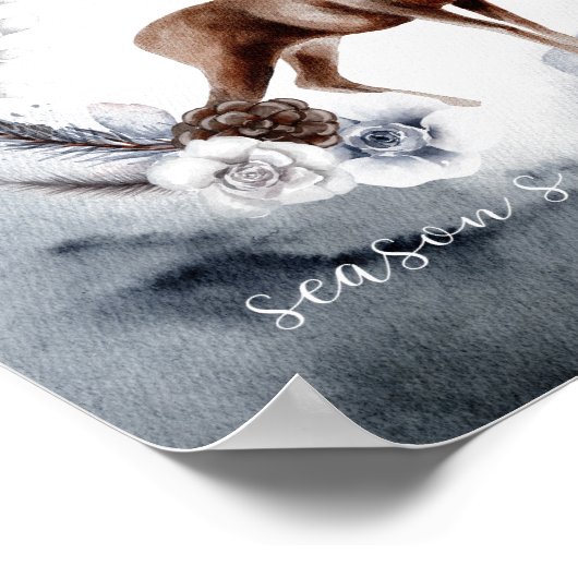 Waterverf kerstwinter - Ontkoppeling Poster (Hoek)