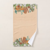 Waterverf kerstwinter Oranje Pine Bad Handdoek (Handdoek)