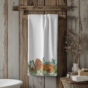 Waterverf kerstwinter Oranje Pine Bad Handdoek