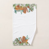 Waterverf kerstwinter Oranje Pine Bad Handdoek (Handdoek)