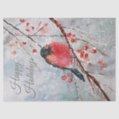 Waterverf kerstwinter Red Robin Bird Tissuepapier (Voorkant)