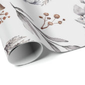 Waterverf kerstwinter Robin Cadeaupapier (Rol Hoek)