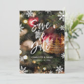 Waterverf Kerstwinter sparen de Datum Kaarten (Staand voorkant)